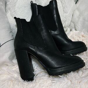 Black Leather Ankle Boots